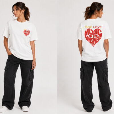ONE LOVE - RED - CLASSIC OVERSIZED TEE Thumbnail